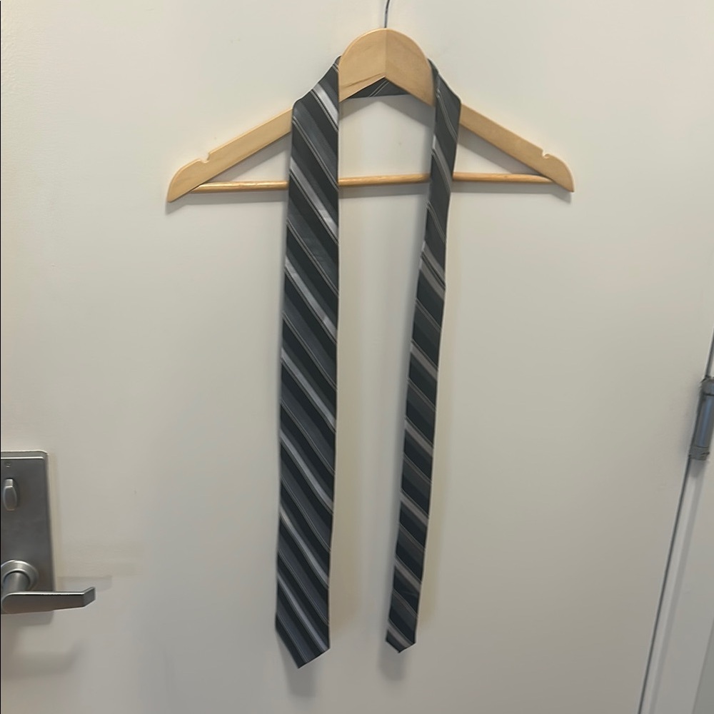 George Gray and Black Striped Tie